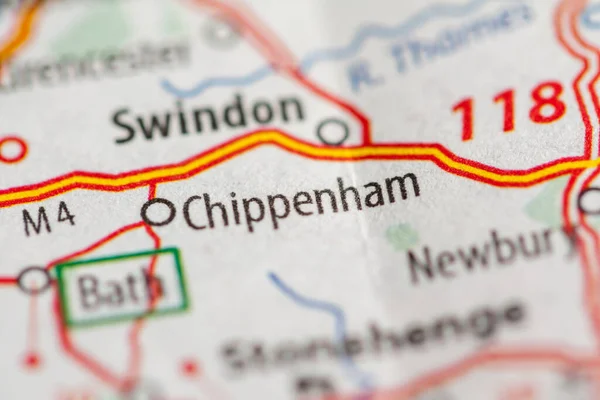 Chippenham Aardrijkskundekaart — Stockfoto