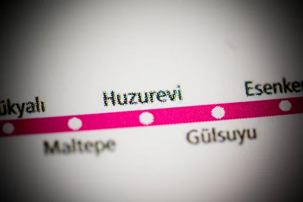 Huzurevi Állomás Isztambul Metrótérkép — Stock Fotó