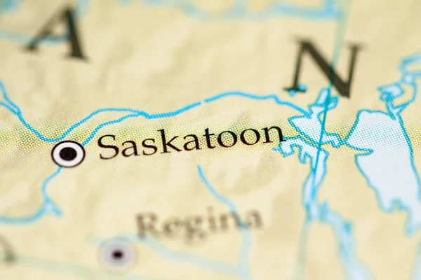 Saskatoon Canadá Mapa Geográfico —  Fotos de Stock