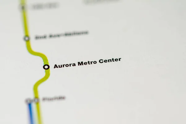 Estación Aurora Metro Center Mapa Del Metro Denver —  Fotos de Stock