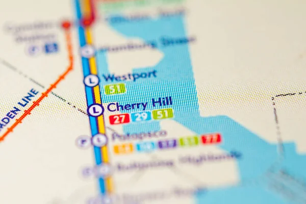 Estación Cherry Hill Mapa Del Metro Baltimore —  Fotos de Stock