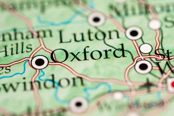 Oxford Anglia Wielka Brytania Mapie Geograficznej — Zdjęcie stockowe