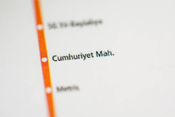 Cumhuriyet Mah Estación Mapa Del Metro Estambul — Foto de Stock