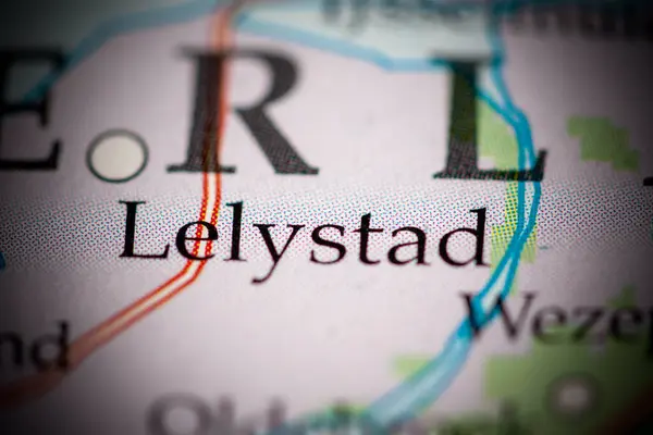 Lelystad Paesi Bassi Sulla Mappa Vicino — Foto Stock