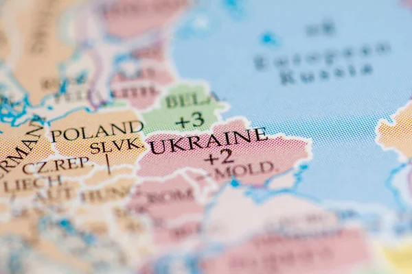 Ukraine map view close up