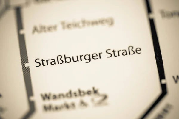 Stanice Strassburger Strasse Mapa Metra Hamburk — Stock fotografie