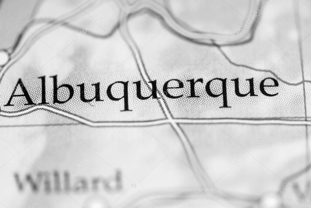 Albuquerque, New Mexico, USA on the geography map