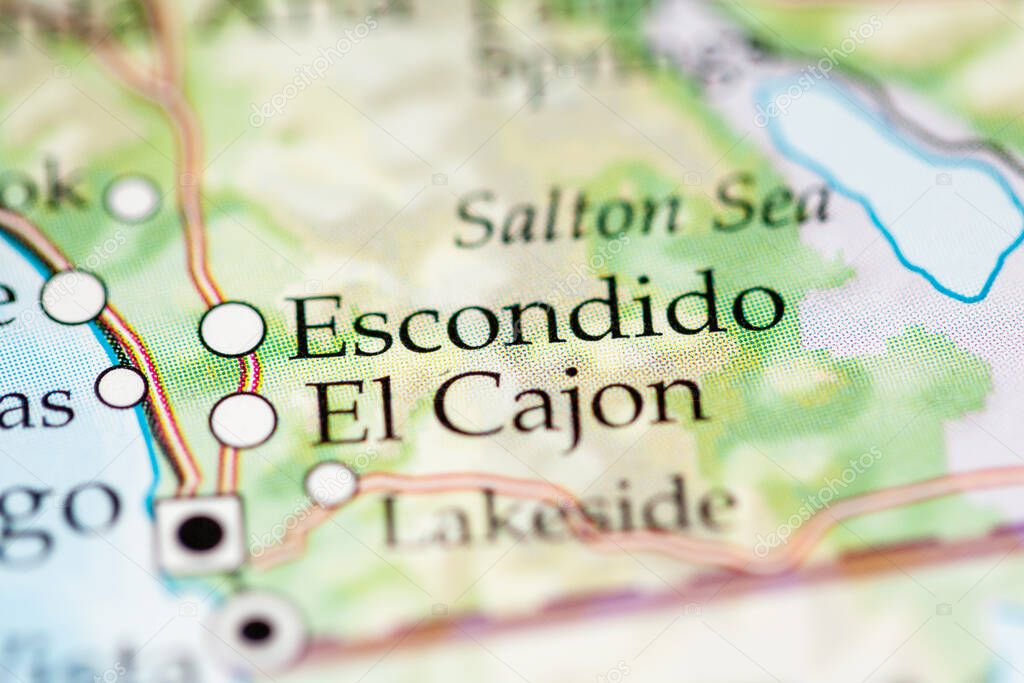Escondido, USA on the geographical map
