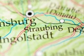 Straubing. Deutschland auf der Karte, Nahaufnahme