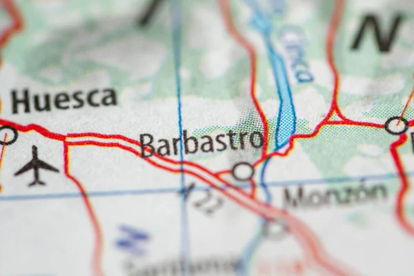 Barbastro. Spain  on a geography map