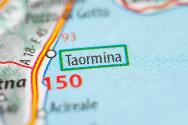Ταορμίνα Ιταλία Χάρτη Γεωγραφίας — Φωτογραφία Αρχείου