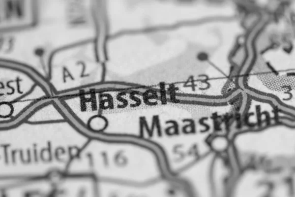 Hasselt. Belgium on a geography map