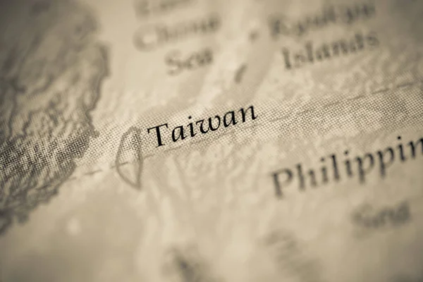 Taiwan map view close up