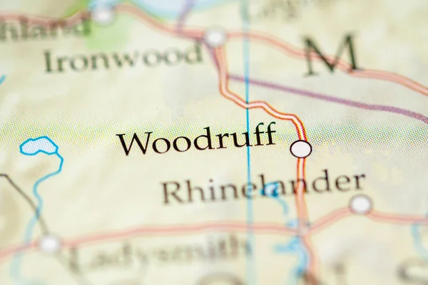 美国伍德罗夫在地图上的位置 — 图库照片