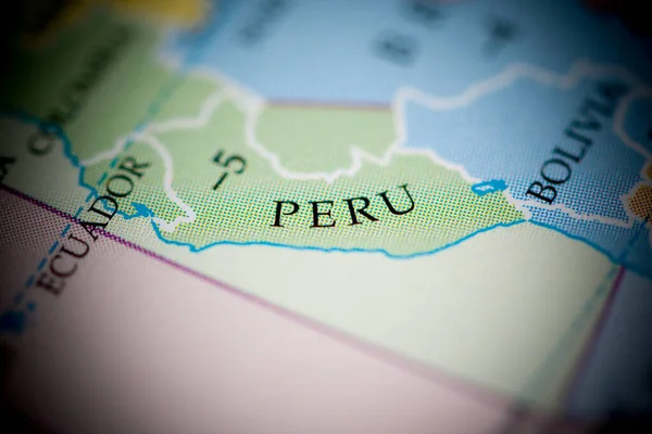 Perú Vista Mapa Cerca — Foto de Stock