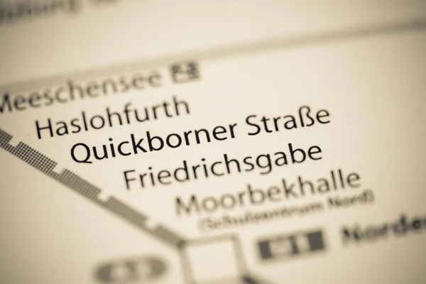 Quickborner Strasse Állomás Hamburg Metrótérkép — Stock Fotó