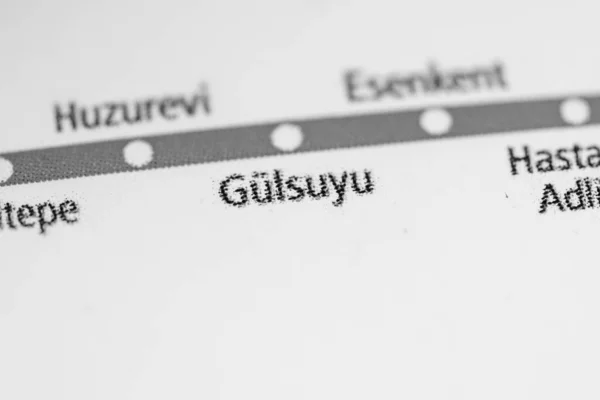 Estación Gulsuyu Mapa Del Metro Estambul — Foto de Stock