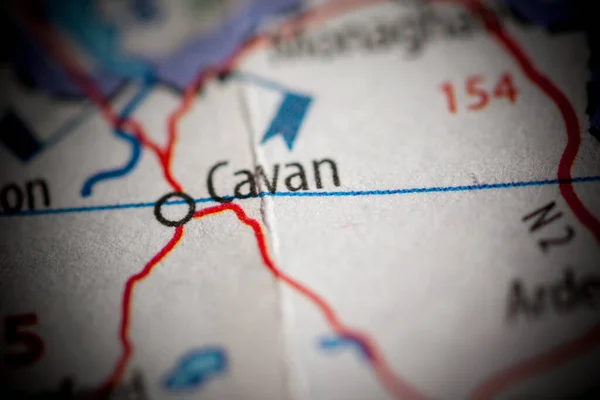 Cavan. Ireland map close up view