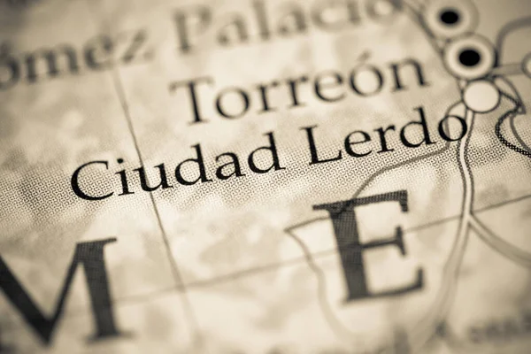 Ciudad Lerdo México Mapa Geográfico — Foto de Stock