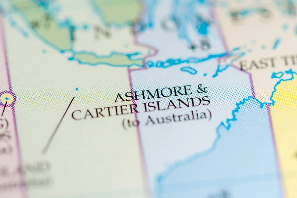 Ashmore Cartier Islands Fondo Del Mapa Geográfico Primer Plano — Foto de Stock