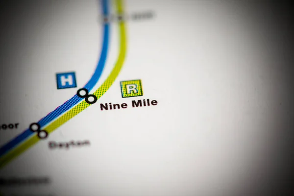Estación Nine Mile Mapa Del Metro Denver —  Fotos de Stock