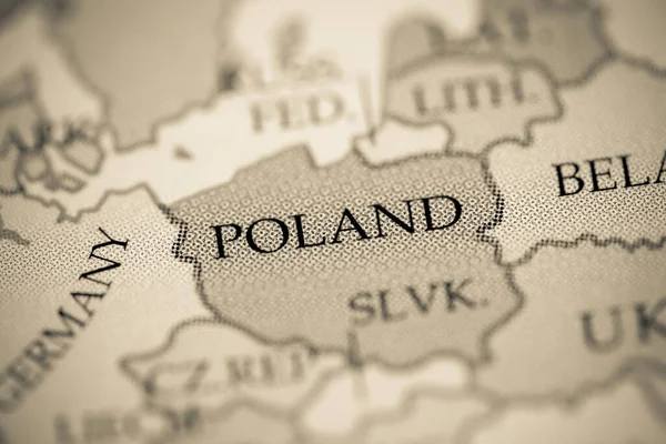 Mappa Polonia Vista Vicino — Foto Stock
