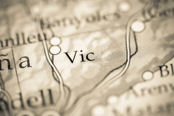 Vic. Spain map close up view
