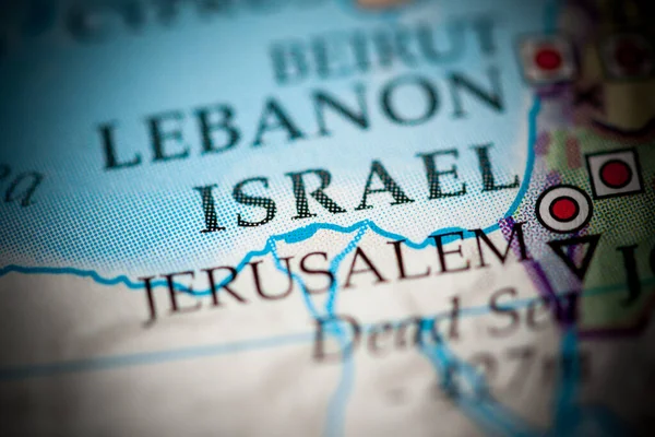 Israel Mapa Geografia — Fotografia de Stock
