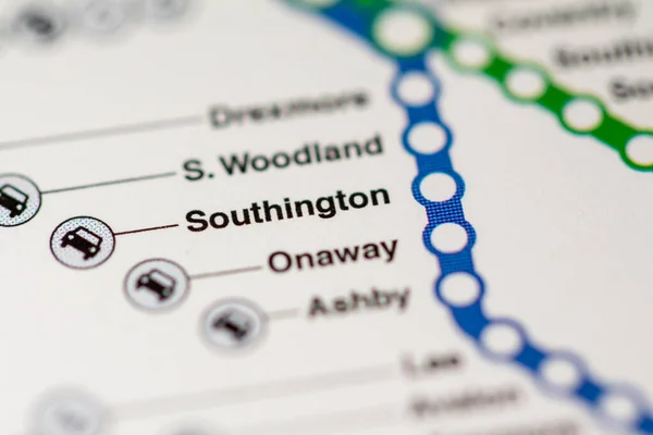 サウジントン駅 クリーブランド地下鉄地図 — ストック写真