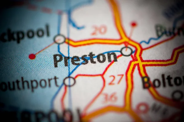Preston Anglia Wielka Brytania Mapie — Zdjęcie stockowe