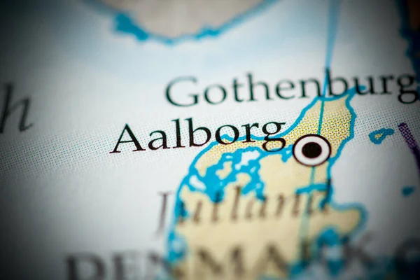 Aalborg Dinamarca Mapa Primer Plano — Foto de Stock