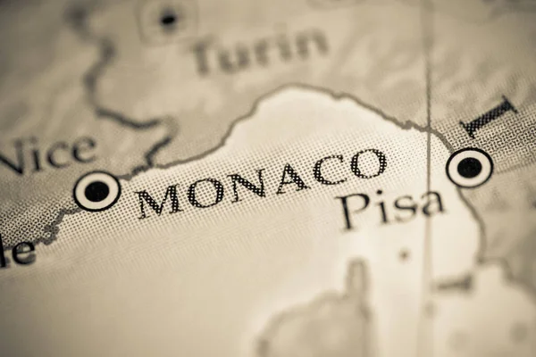 Monaco Sur Carte Géographique — Photo