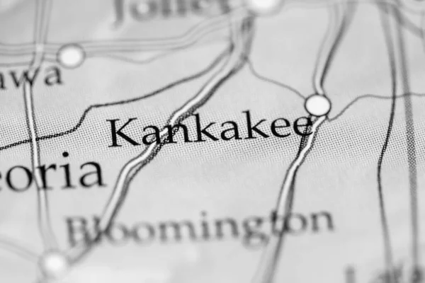 Kankakee Eua Sobre Mapa Geografia — Fotografia de Stock