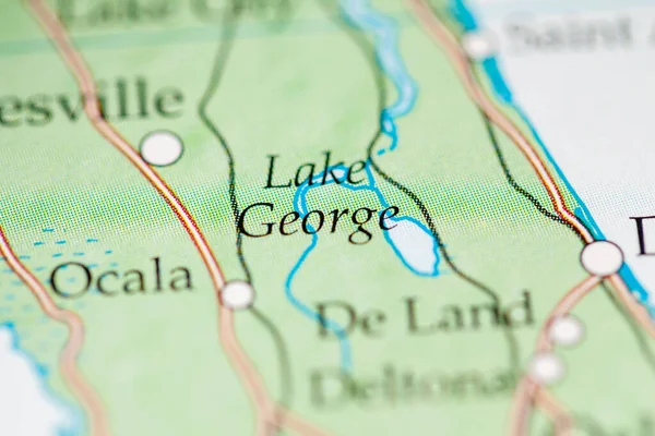 Coğrafya Haritasında George Gölü Abd — Stok fotoğraf