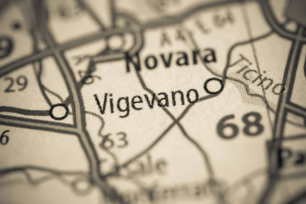 ヴィゲヴァーノ イタリア地図近くの景色 — ストック写真