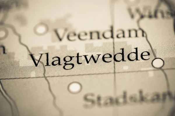 Vlagtwedde Niderlandy Mapie Geograficznej — Zdjęcie stockowe