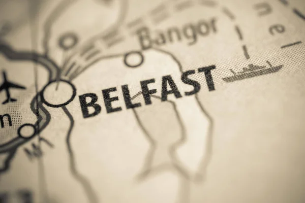 ベルファスト 北アイルランド イギリス地図を表示 — ストック写真