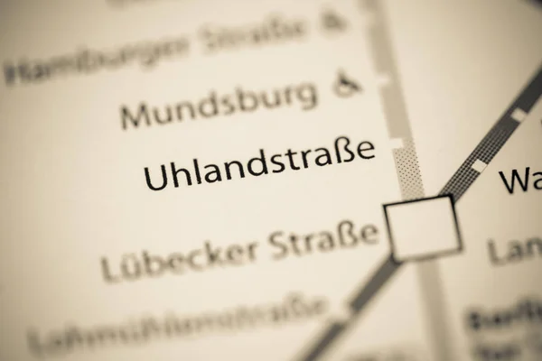 Uhlandstrasse Station Hamburg Metro Map — Stock Photo, Image