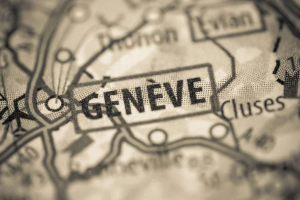 Geneve Svizzera Una Mappa — Foto Stock
