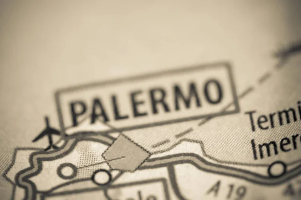 Palermo. Italy map close up view