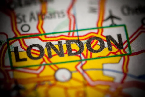 London, England, UK on a map