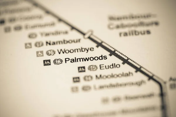パルムウッド駅 ブリスベン地下鉄地図 — ストック写真