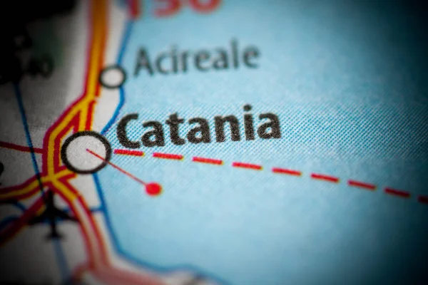 Catania Itálie Mapa Close View — Stock fotografie