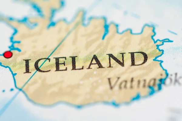 Islande Sur Carte Géographique — Photo