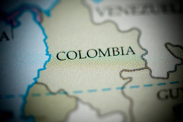 Kolumbia Térképe Közelről — Stock Fotó