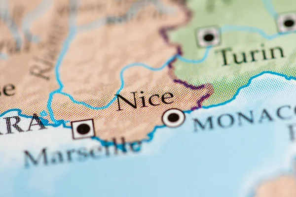 Nice France Sur Carte Géographique — Photo