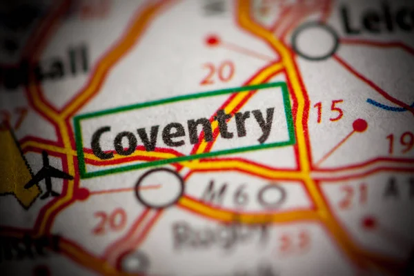 Coventry Inglaterra Reino Unido Sobre Mapa — Fotografia de Stock