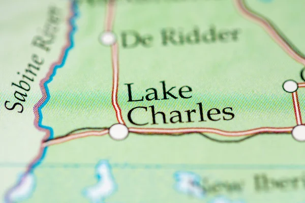 Lake Charles, USA on the geographical map