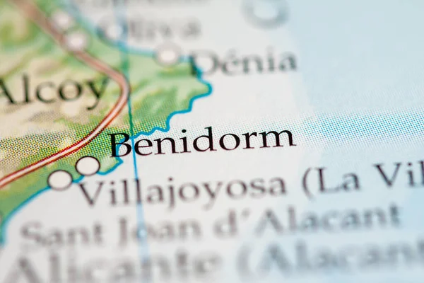 Benidorm. Spain map close up view