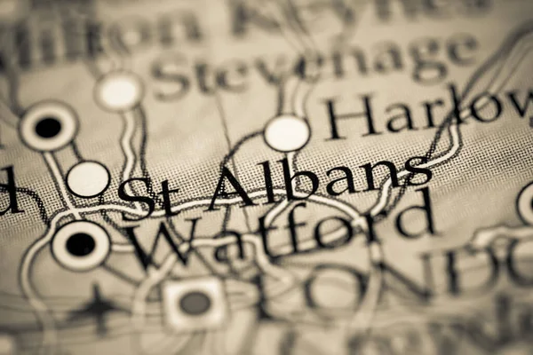 Albans England Een Aardrijkskundekaart — Stockfoto